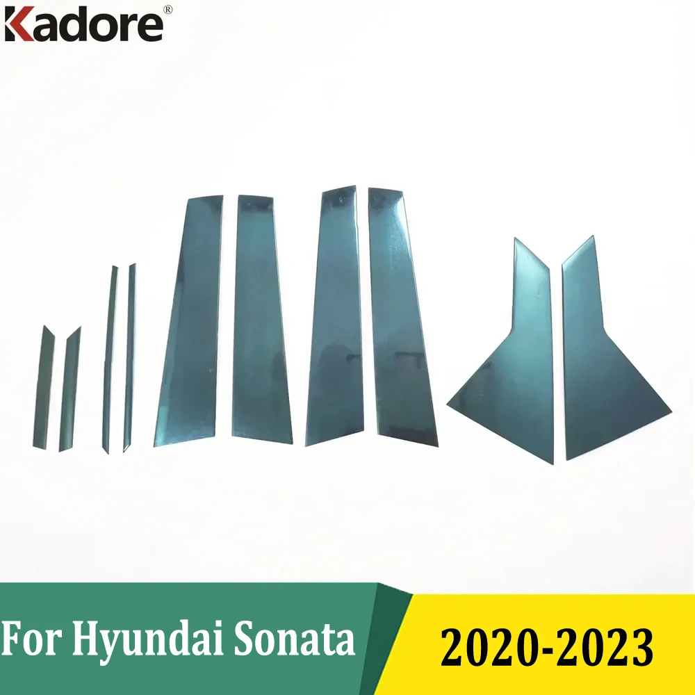 For Hyundai Sonata 2020 2021 2022 2023 Window Center Pillar Moldings Cover Strips Car Exterior Accessories Stainless Steel