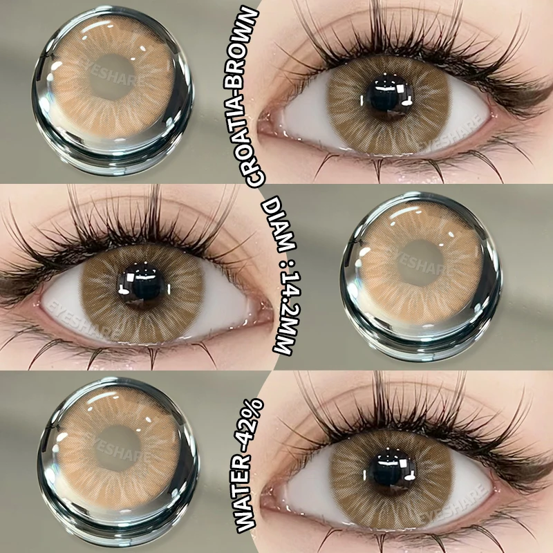 EYESHARE 10Pcs=5Pair Color Contact Lenses for 1 Day Daily Lens Blue Contacts Daily Disposable High Wearing Comfort Brown Lenses