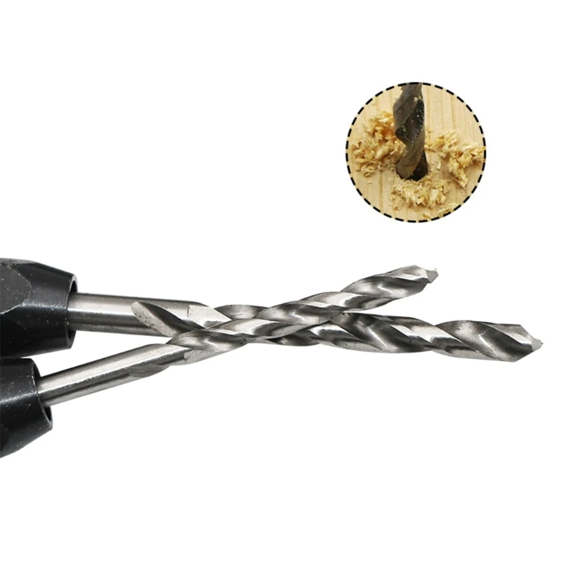 5 ピース/セットドリルビットセット 1/4 "六角シャンク木製ドリルビットセット 2 3.2 4 5 6 ミリメートルクイックチェンジ金属ツール六角ドライバー