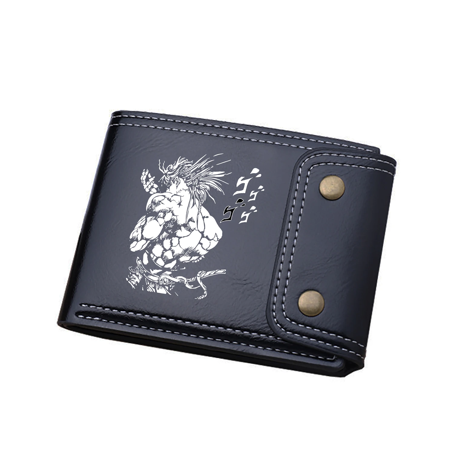 JoJo\'s Bizarre Adventure Anime Short Wallets Cartoon Kujō Jōtarō ID Card Holders Pu Leather Coins Purses Cartoon Money Bags