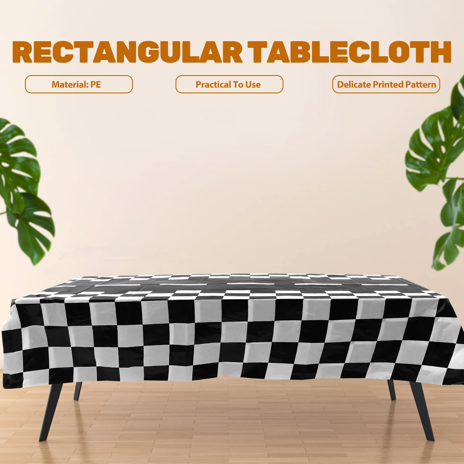 

2Pcs Racing Checkered Tablecloth Decorative Plastic Party Tablecloths Rectangle Tables Retro Dining Protection