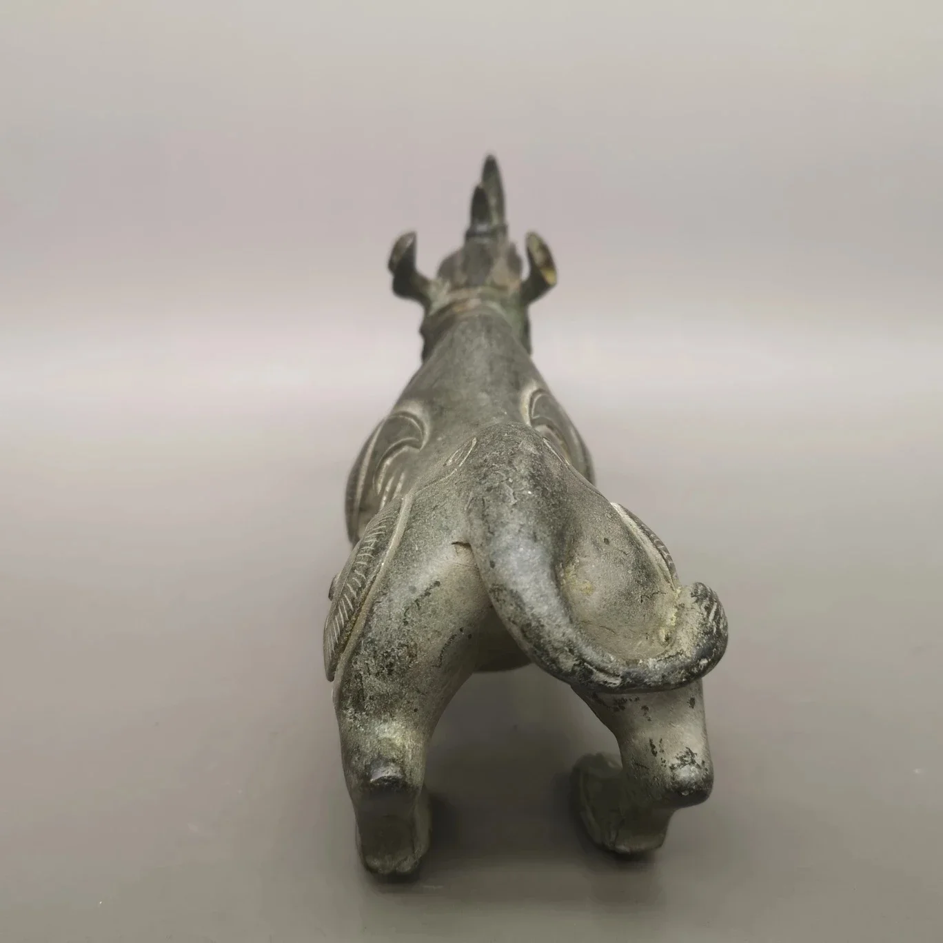 Exquisite retro bronze rhinoceros home decoration