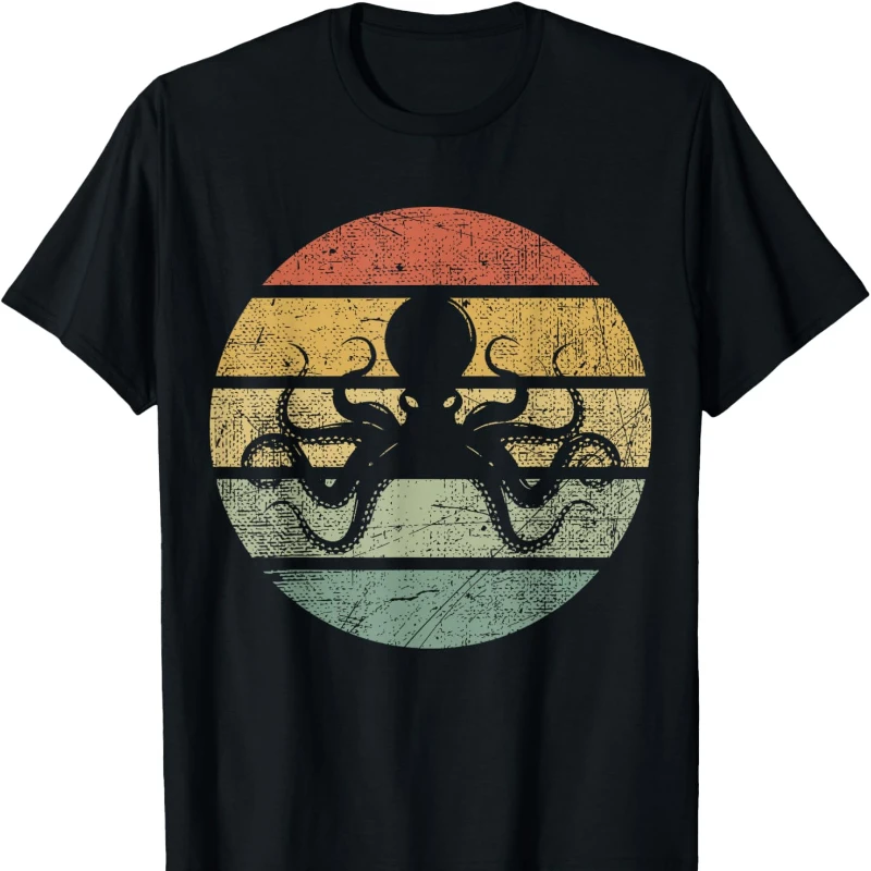 Octopus Kraken Ocean I Cephalopod Sea Creatures Unisex High Quality Cotton Tee Printed T-Shirt Tops Streetwear Short-sleev