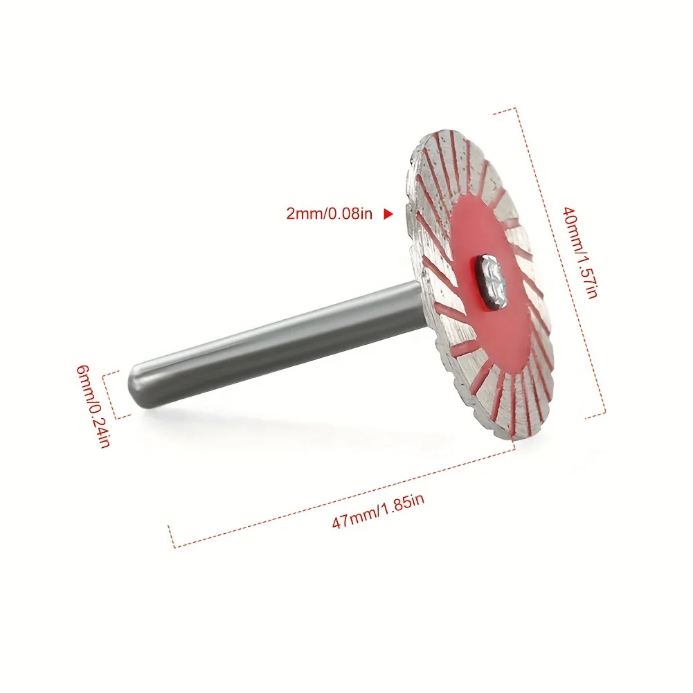 40mmダイヤモンドカッティングディスク、花崗岩大理石セラミックタイル用ターボミニ彫刻ソーブレード、6mmシャンク付き石材彫刻ツール