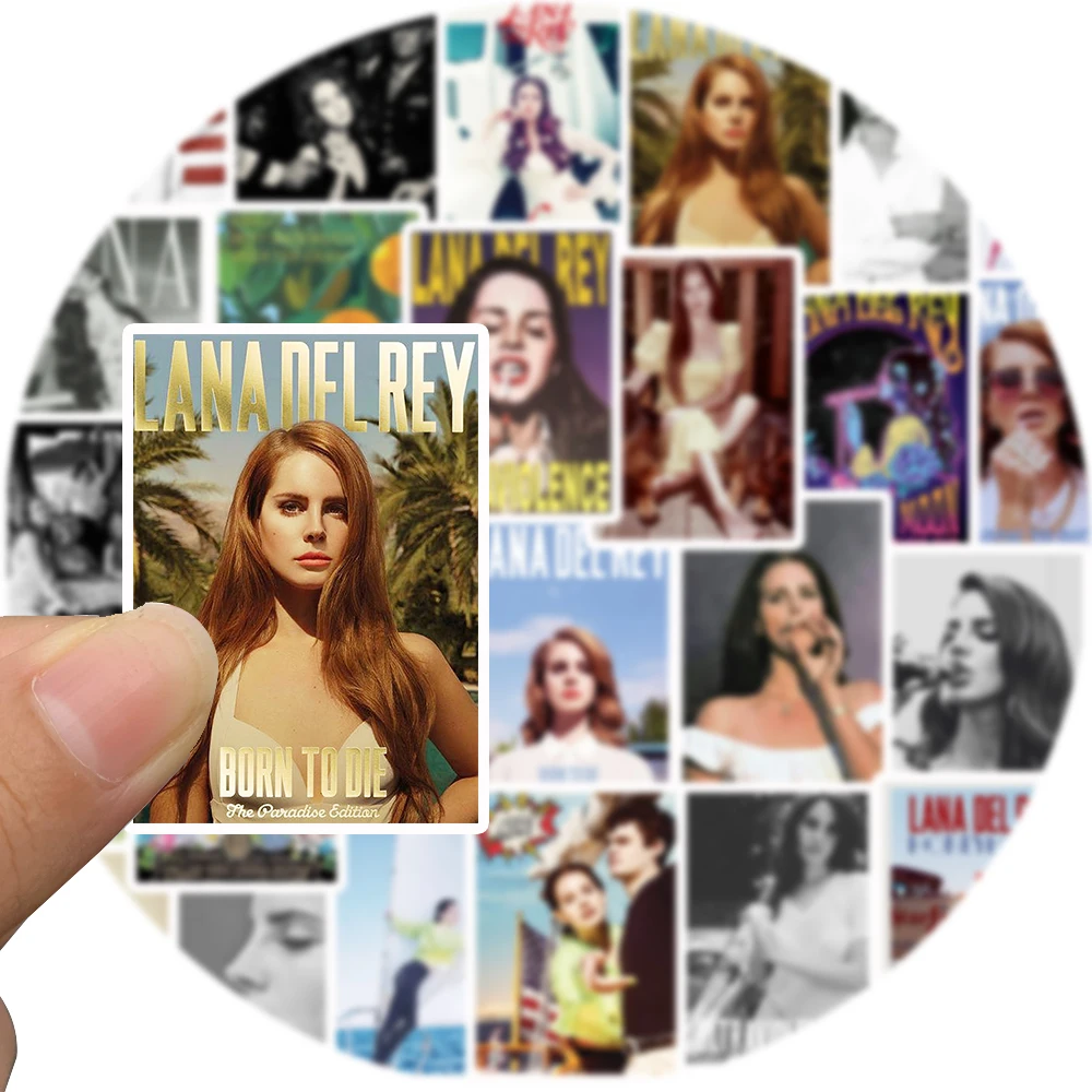 25PCS Singer Lana Del Rey Stickers Born To Die Honeymoon Paradise DIY Laptop Luggage Car Skateboard Helmet Waterproof Gfit Decal