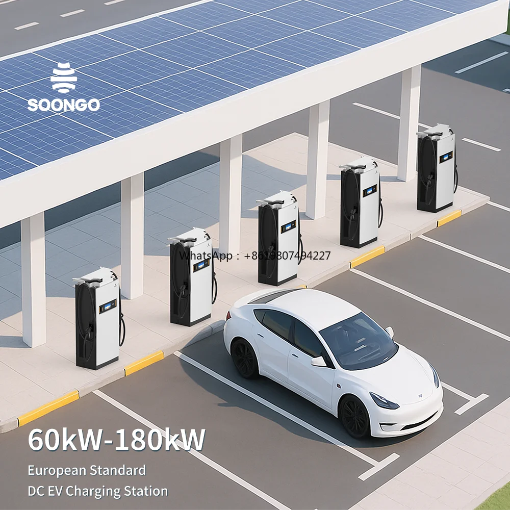 60kw 120kw 180kw Level 3 Electric Charger Car Station Ev Charge Solar Panel CCS2 Fast Dc Ev Charger with CE TUV