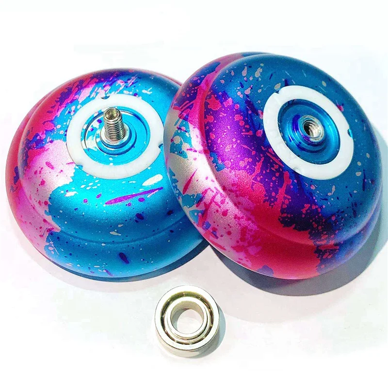 A63T-2 Pcs Yoyo Tidak Responsif, Yoyo Profesional Untuk Anak-Anak, Bola Yoyo Aluminium Untuk Pemain Yoyo Pemula Dengan 20 Tali Yoyo