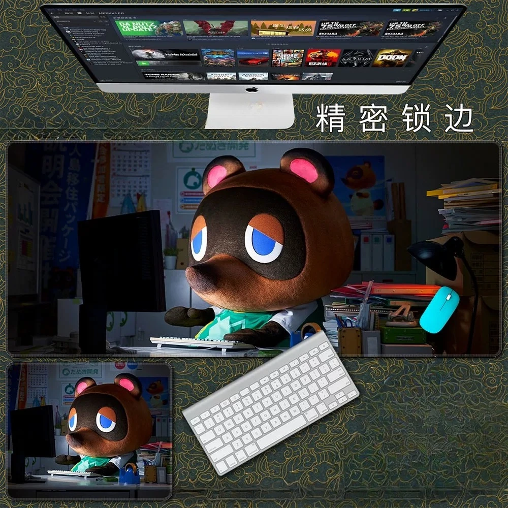 Esports Game Animal Crossing Leather Non-Slip Mouse Pad Extra Large Edge Locking Office Game Desk Mat Wrist Guard Writing Pad