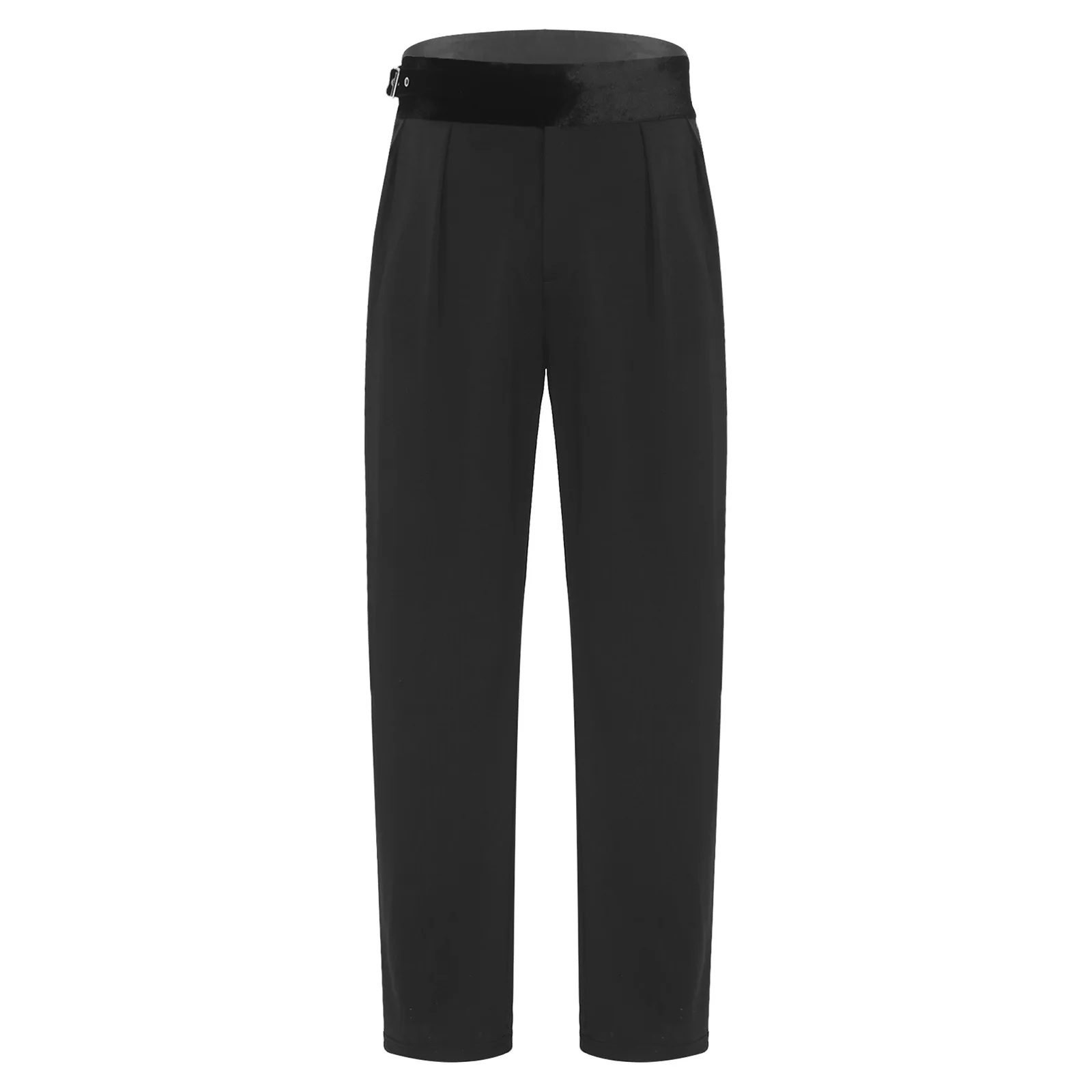 กางเกงเต้นรำละตินผู้ชาย ปรับขนาดเอวได้ ผ้ากำมะหยี่ จีบ มีกระเป๋า สำหรับแจ๊ส รุมบ้า แทงโก้ ซัลซ่า บอลรูม แข่งขัน