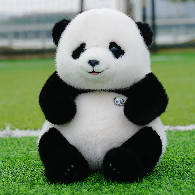 25-50cm urocza podstawa symulacja realistyczna gigantyczna panda FuBao pluszowe zabawki Kawaii pluszaki miękkie niedźwiedzie dziecko uspokoić lalki prezenty