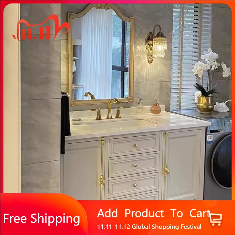 

Настенный дизайнерский французский шкаф для ванной комнаты, вертикальный американский фиксирующий шкаф, дубовый массив дерева Armario Banheiro, мебель для ванной комнаты