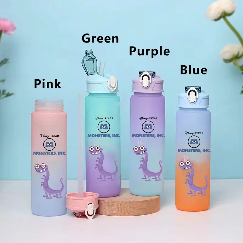 750ML Monsters University Children's Gradient Plastic Water Cup Portable Leak Proof Water Bottle Outdoor Travel Sports Water Cup