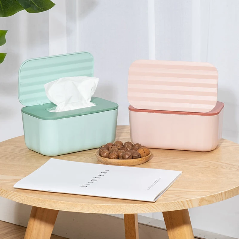 Home Kitchen Tissue Paper Dispenser Storage Organizer Tissue Box with Cover Square Wet Wipes Case Napkins Toilet Paper Container