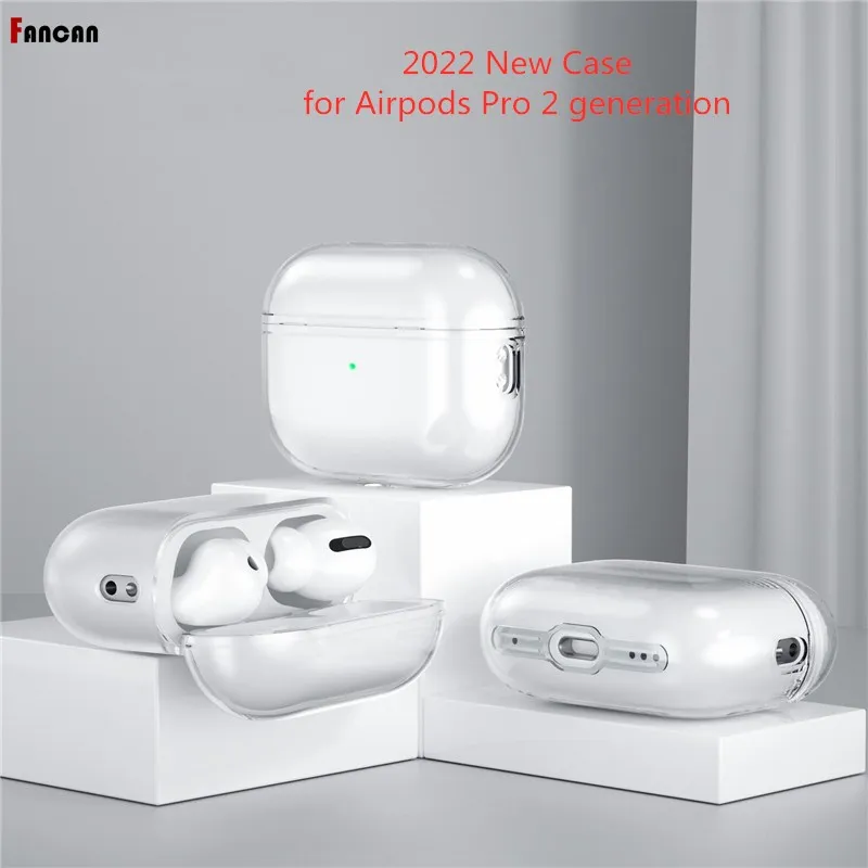 Caso claro para airpods pro2 2022 silicone caso ar vagens pro 2 funda airpods pro 2022 transparente fone de ouvido para airpod pro 2nd