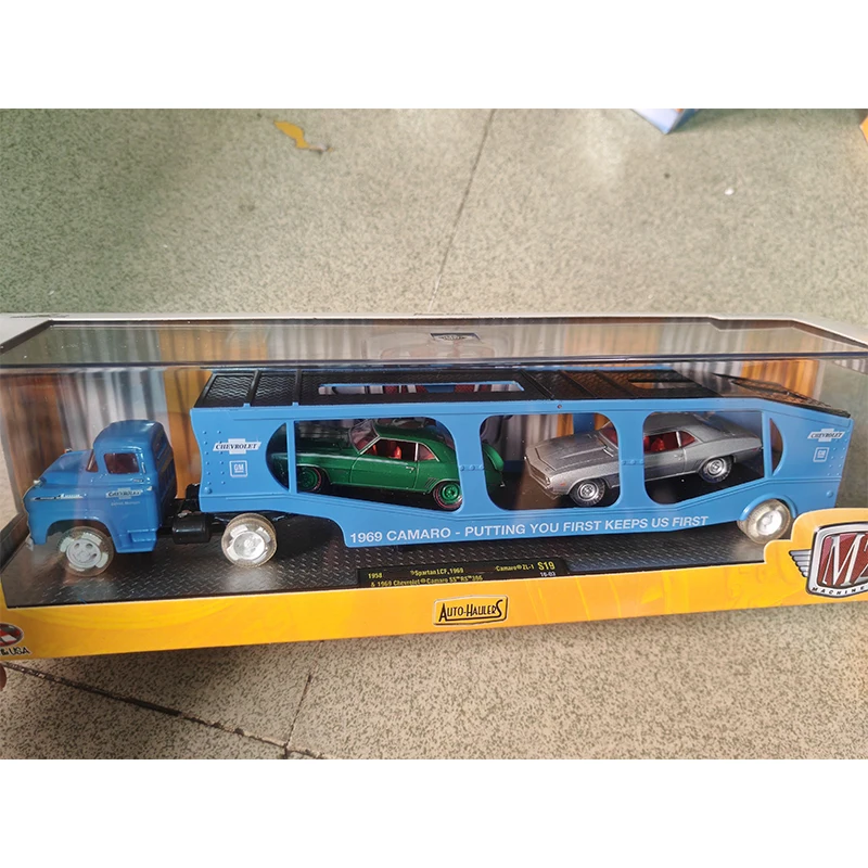 M2 1:64 Dodge Challenger Mustang Camaro Impala pick-up transporteur modèle de voiture en alliage