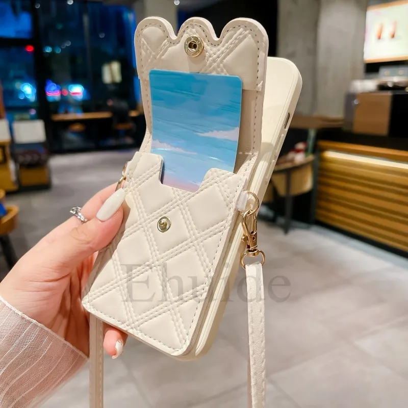 Strap Wallet Card Slot Case for Motorola Moto Edge 70 Fusion 60 50 G85 G56 G35 G67 G86 G96 Crossbody Lanyard Leather Bag Cover
