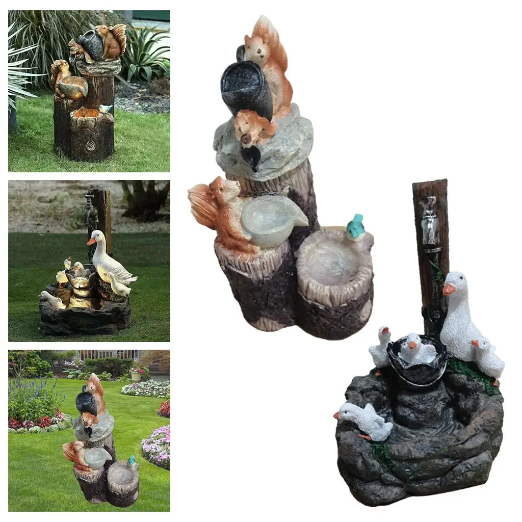 نافورة البستنة، تماثيل حيوانات مصغرة، حديقة خرافية، ديكور المناظر الطبيعية الصغيرة، أواني الزهور النباتية، الحلي #4