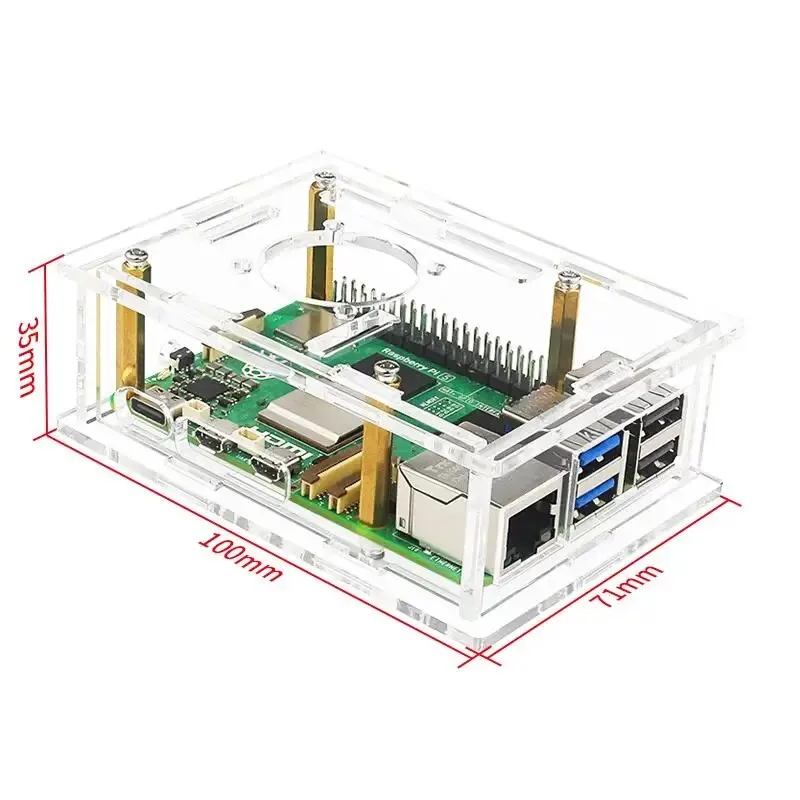 DIXSG Acrylic Case for Raspberry Pi 4 Transparent Shell Clear Enclosure Box With Cooling Fan for Raspberry Pi 4 Model B