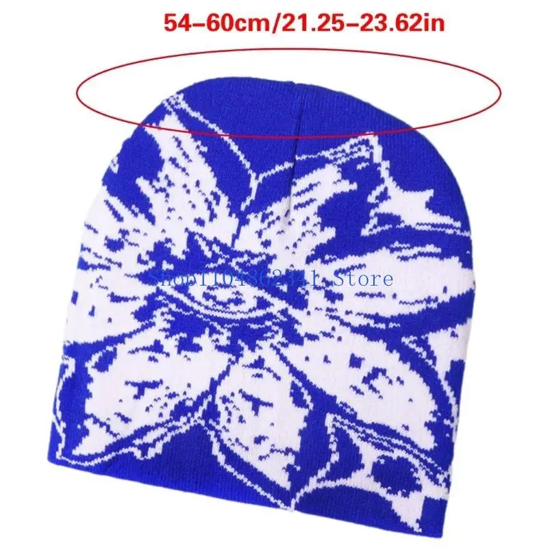 5asd calavera punto con Jacquard Eye Flower Detalle para jóvenes y adultos Hiphop Streetwear Gorro Gat