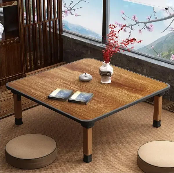 Japanese style folding table dining small round Kang tatami floating window household low table