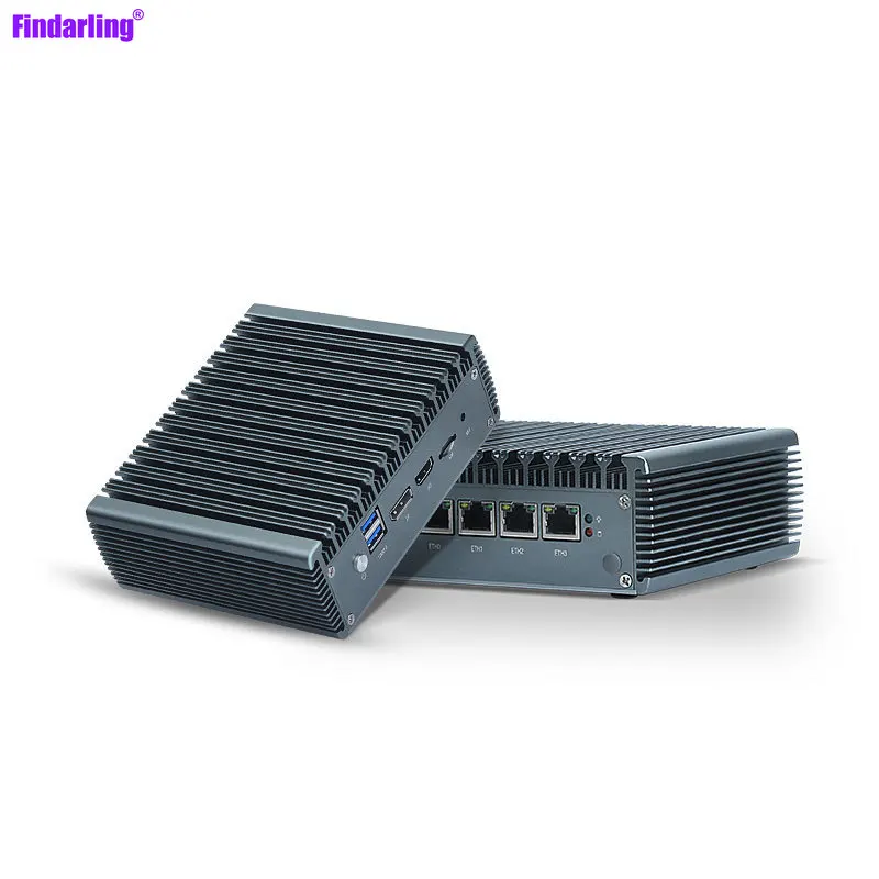 Czterordzeniowy Intel N4000/J4125 4*I255 2500M LAN Mini PC bez wentylatora miękki router HD-MI VGA PfSense urządzenie z ogniwami ESXI AES-NI