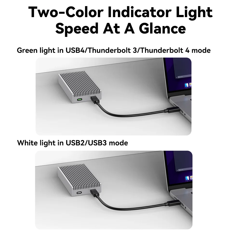 40Gbps M.2 NVMe USB 4.0 SSD Enclosure Thunderbolt USB-C SSD Case Compatible with USB 3.2/3.1/3.0 For Macbook iPad iPhone Case