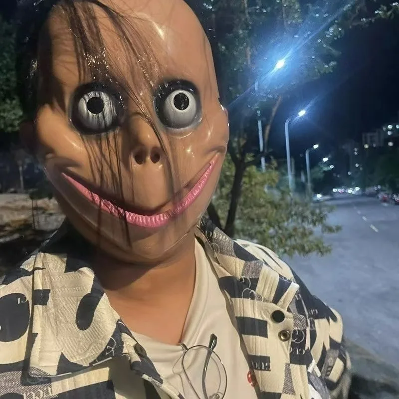 Máscara de palhaço de terror, máscara facial malvada para casa assombrada, festa de brincadeira, cosplay, leve, serve para adultos, adereço de terror realista