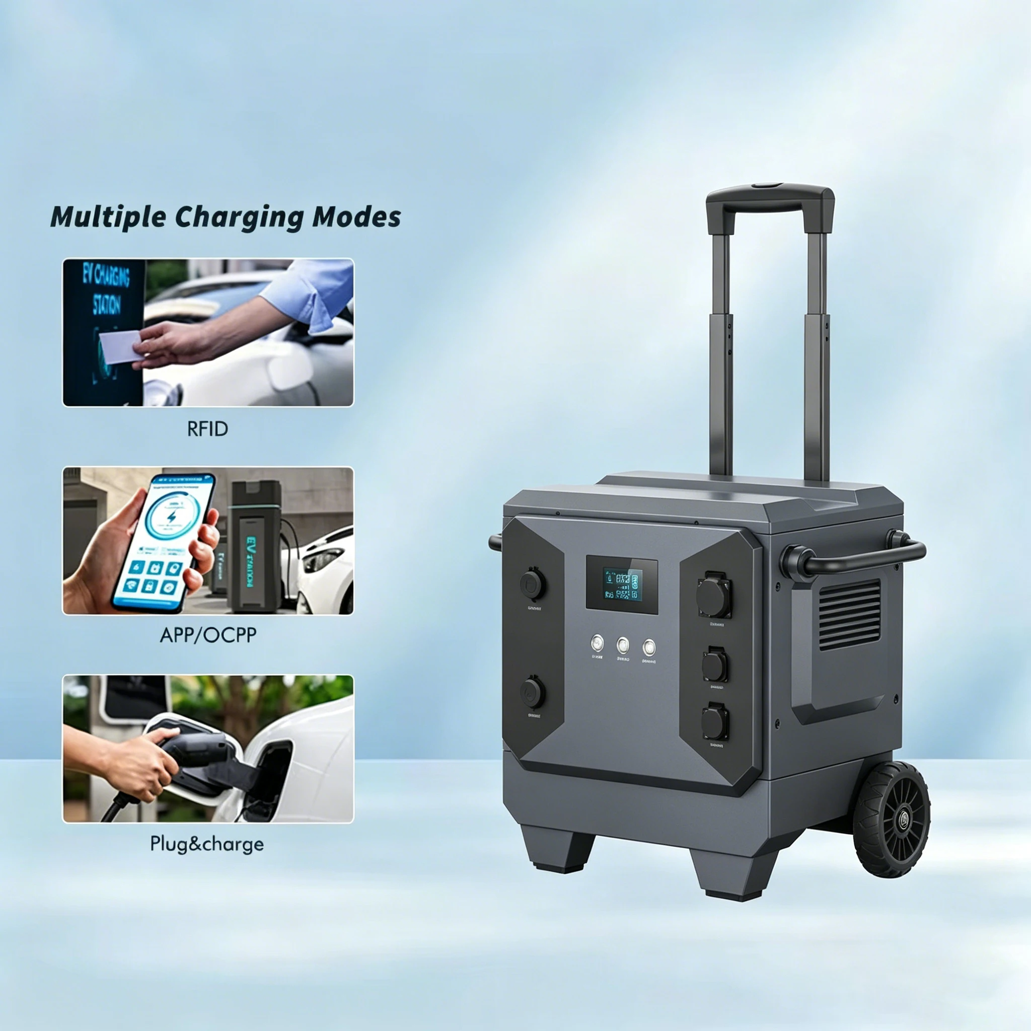 DIBOEV 3.5kw 32A Portable Solar EV Charger Level2 Mobile Car Battery Solar Panel Charger All Car Compatibility