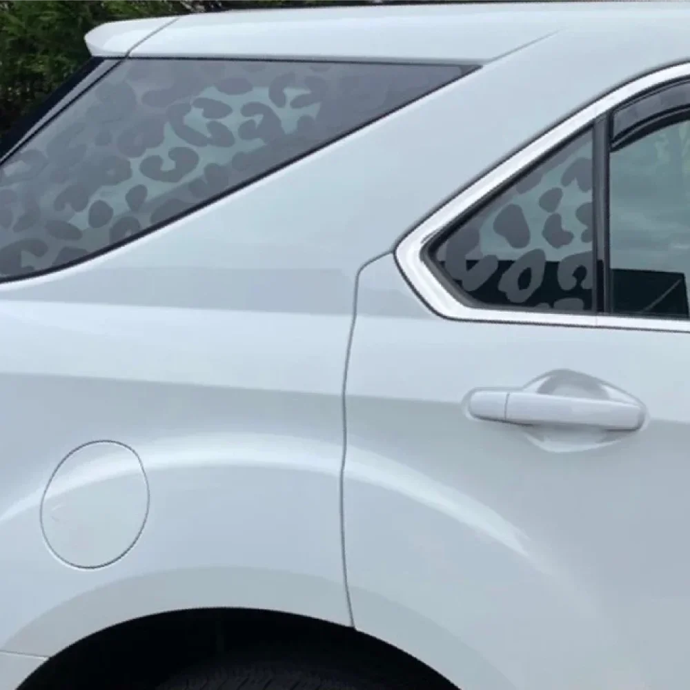 Leopard Cheetah Quarter Window Car Decal Die-Cut Vinyl Stickers Universal for SUV Pickup Truck Toyota Ford Chevy Dodge