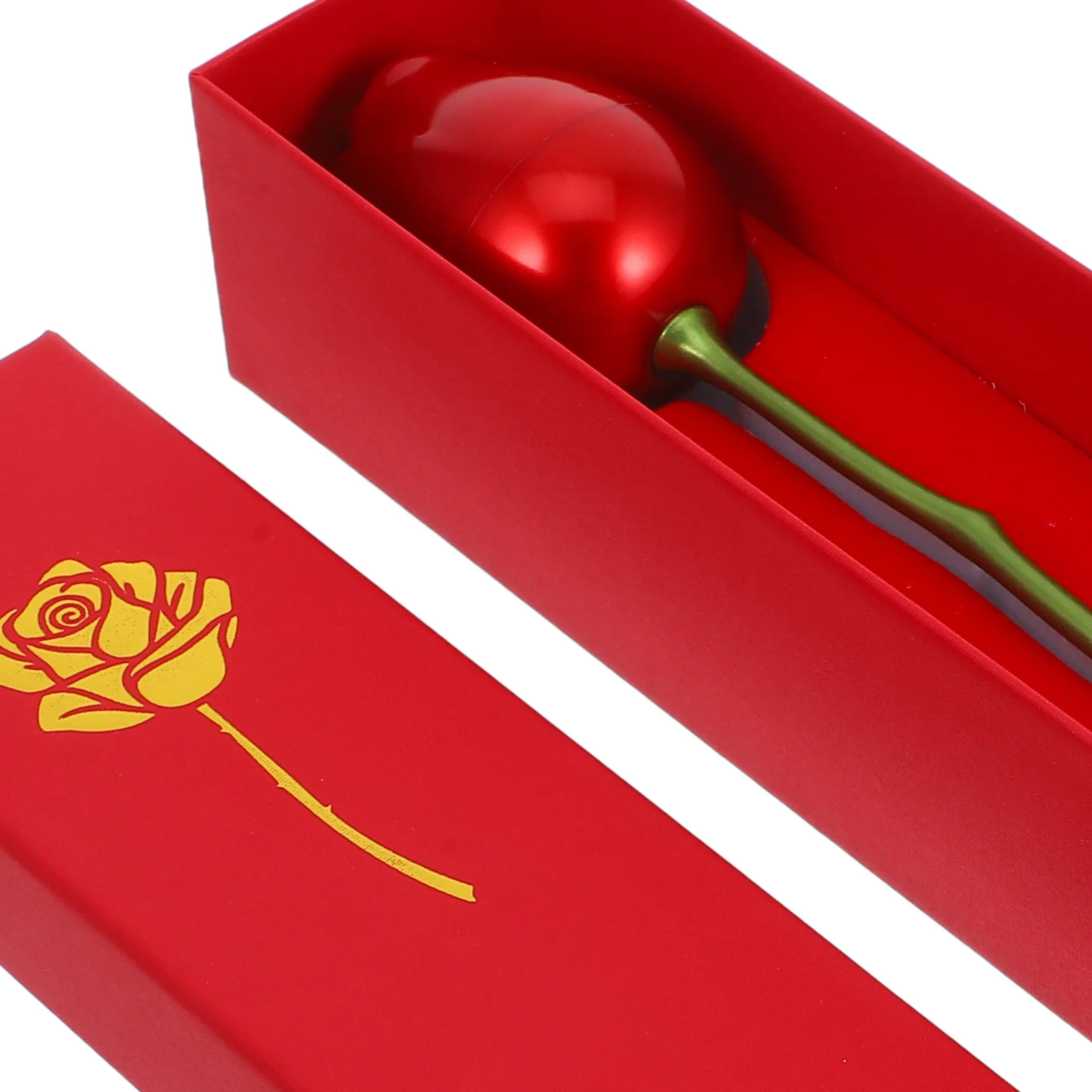 Red Rose Ring Box Elegant Floral Engagement Proposal Wedding Anniversary Valentines Day Jewelry Earring Storage Gift Box