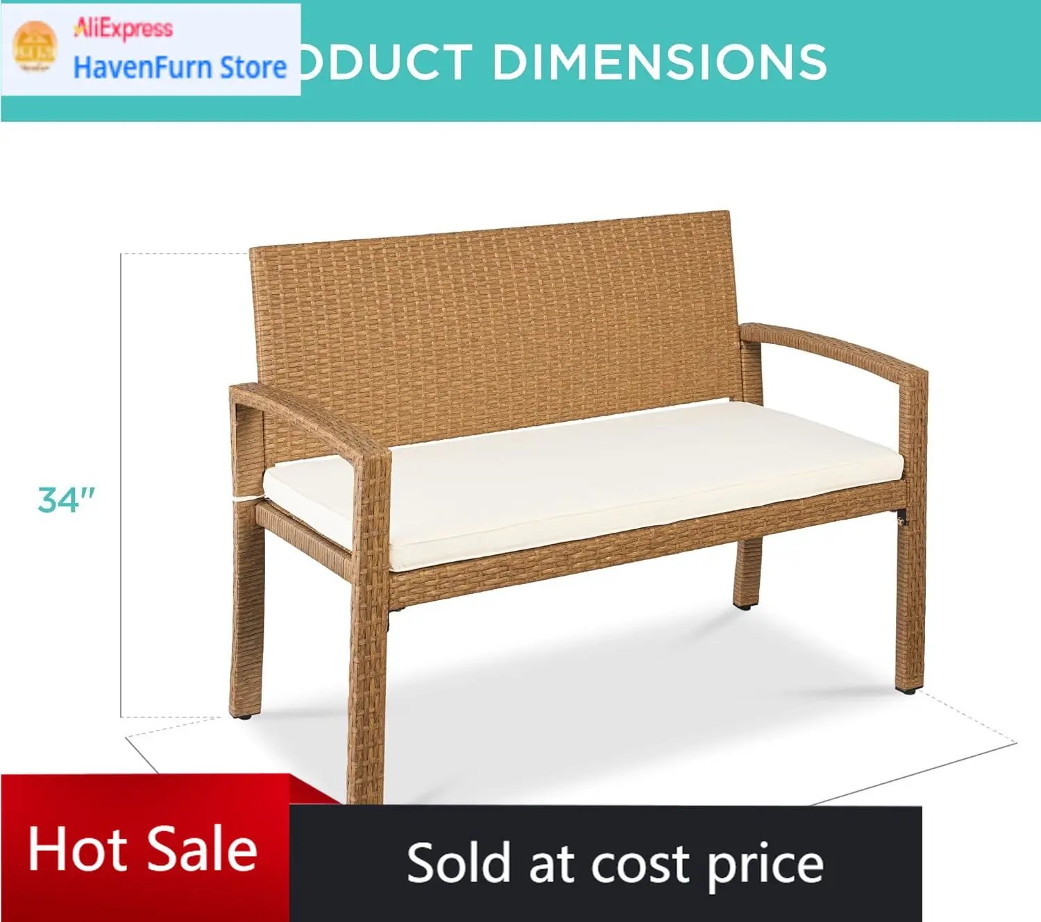 

Activity priceBest Choice Products Outdoor Bench 2-Person Wicker Garden Patio Benches Seating Furniture for Backyard, Porch w/Se