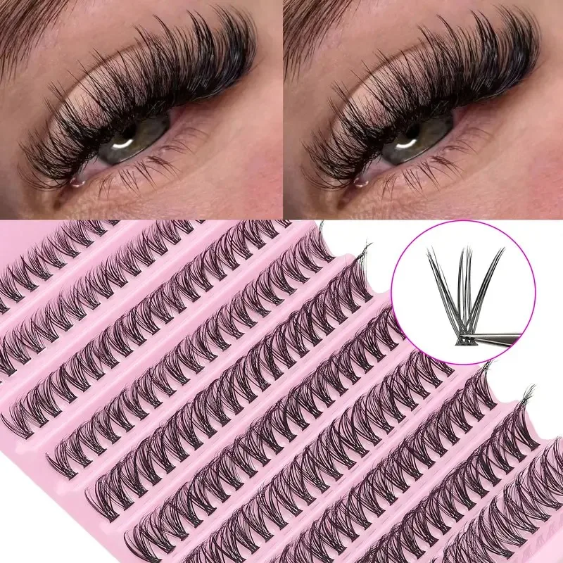 Wimpern-Cluster 200 Stück DIY Einzelwimpern Natürlicher Look Wispy Wimpern 9-16MM 40D Lockige Einzel-Cluster-Wimpern