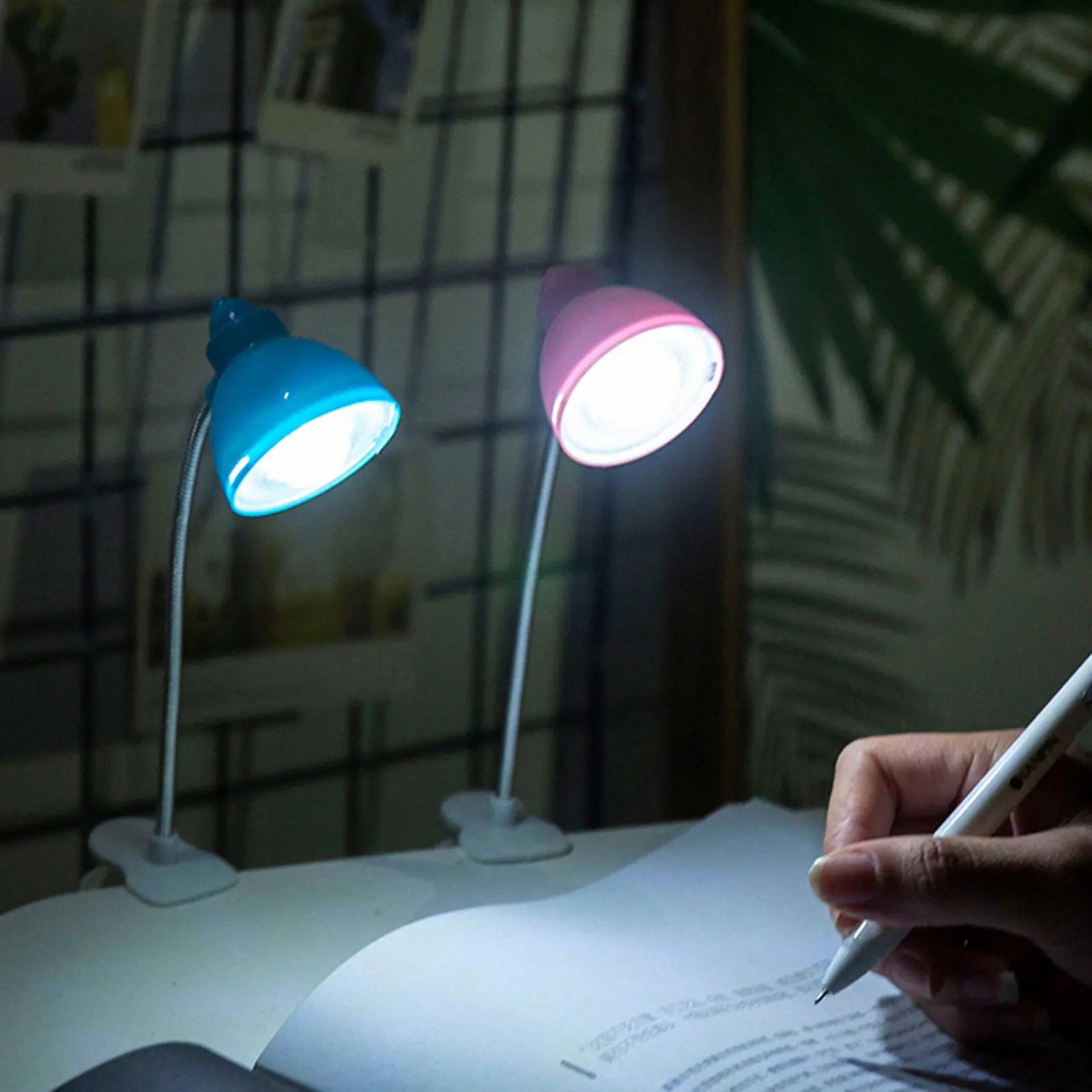 

Flexible Led Clip Desk Lamp Eye-Caring Study Reading Home Office Portable Foldable 3W Blue With Batteries Included Warm For Book