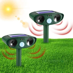 ラット鳥のための赤外線モーションセンサーを備えたソーラーパワー超音波動物忌避剤猫犬屋外庭園農場 6ベストセールスバードリペラーウルトラソニック-4