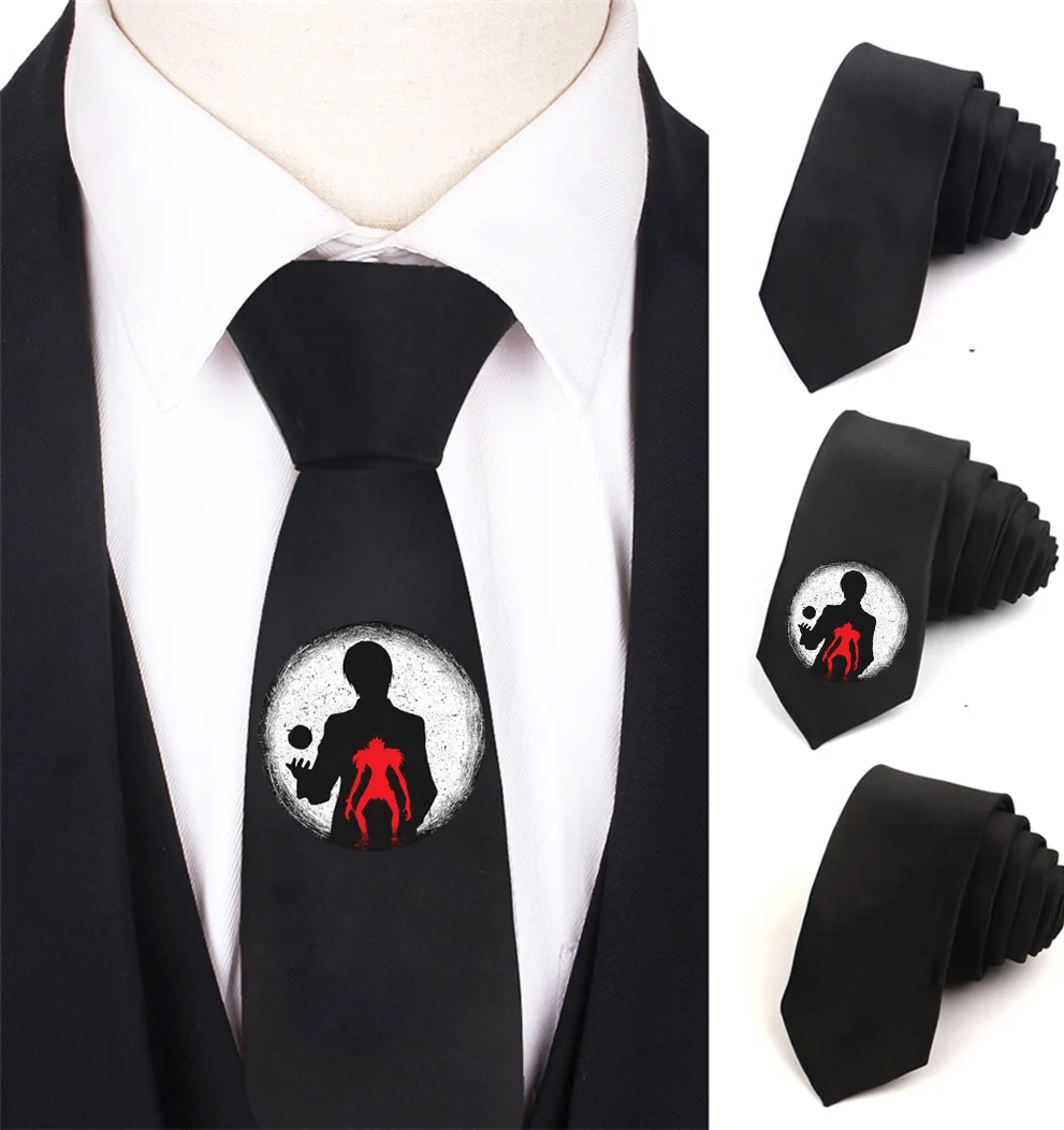 Kids Necktie Anime Death Note Necktie Boy's Children Necktie Cotton Neck Tie Teenager Neck Tie Halloween Necktie