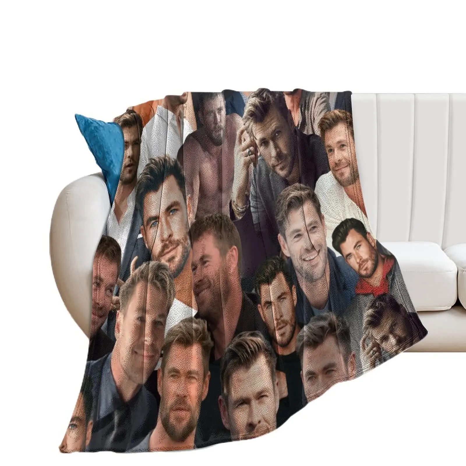 

Chris Hemsworth photo collage Throw Blanket Fashion Sofas Comforter Luxury Brand Bed Blankets