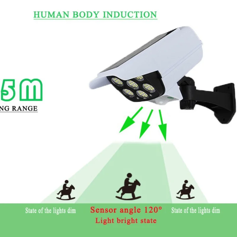 مراقبة محاكاة الطاقة الشمسية ضوء حديقة ضوء التحكم عن بعد كاميرا مراقبة كاذبة الجدار مصباح الإضاءة في الخارج #5
