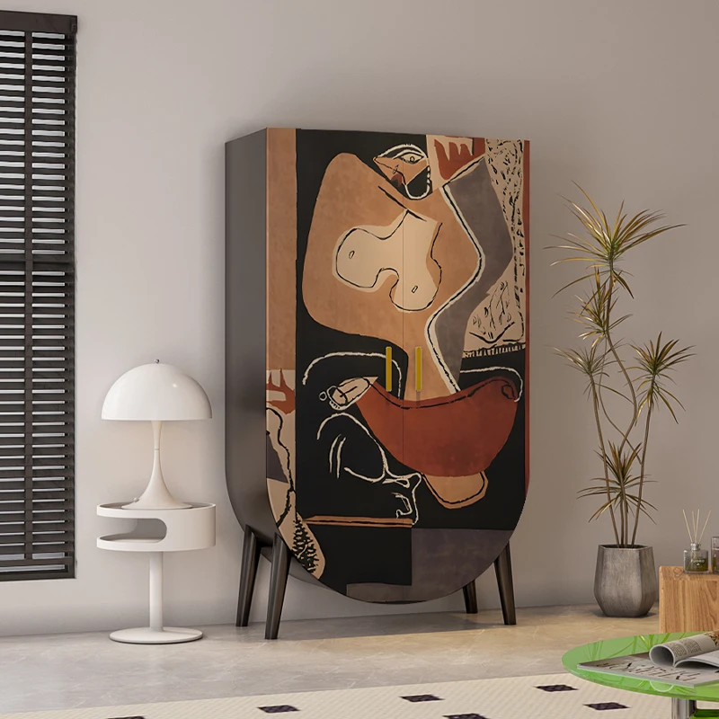 

solid wood opposite door household bedroom wardrobe installation-free multi-functional storage locker against the wall