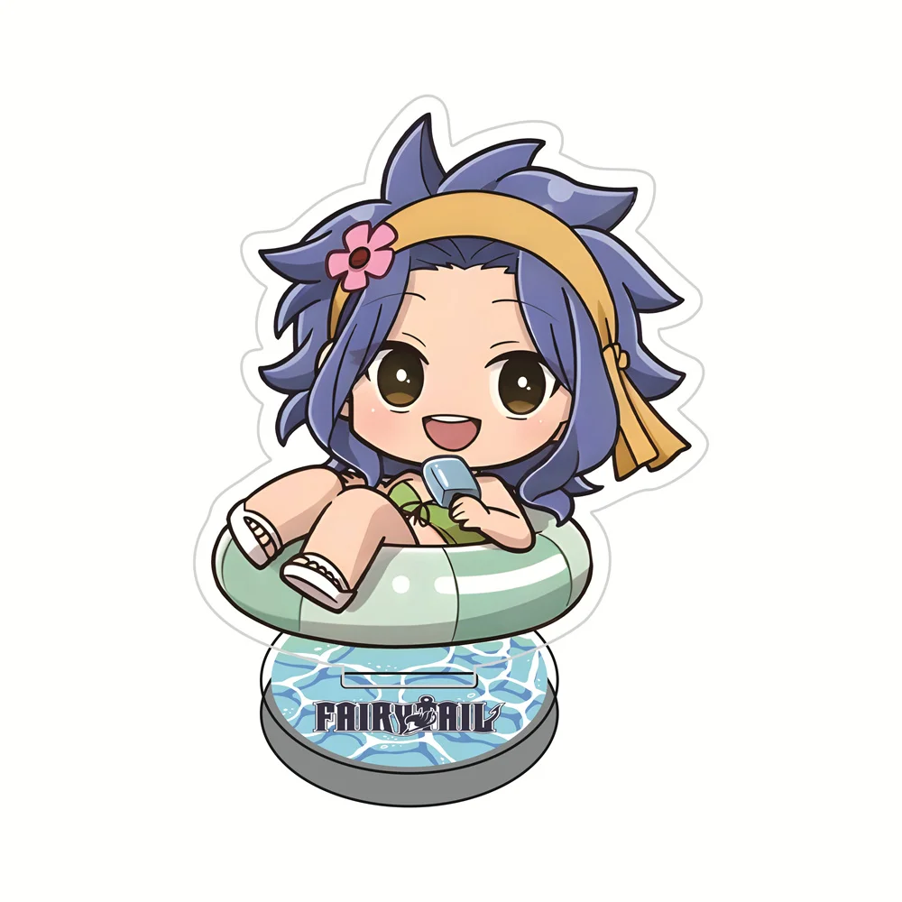 Fairy Tail 10cm Summer Beach Outfit Acrylic Stand Figures Keychain Desktop Standee Anime Table Decor, Collectible Gift for Fans