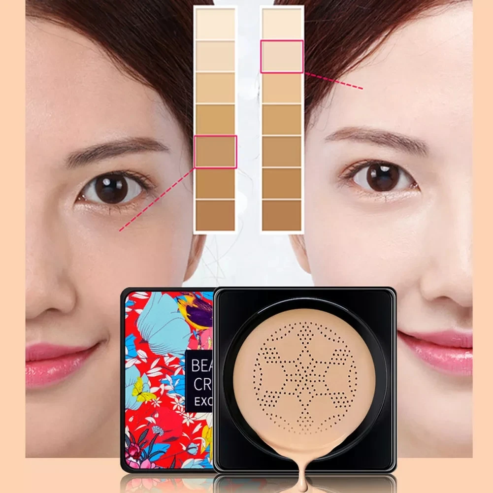 Base mágica cabeza de seta cojín de aire CC crema impermeable iluminar Base crema mujeres Base maquillaje cara cosméticos Coreanos