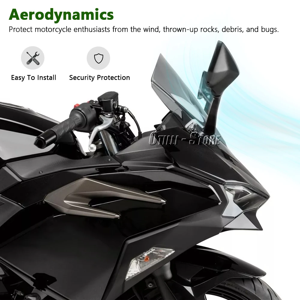 

Motorcycle Accessories Front Windshield For Kawasaki NINJA 500 SE NINJA500 2024 2025 WindScreen Visor Deflector Fairing Kit
