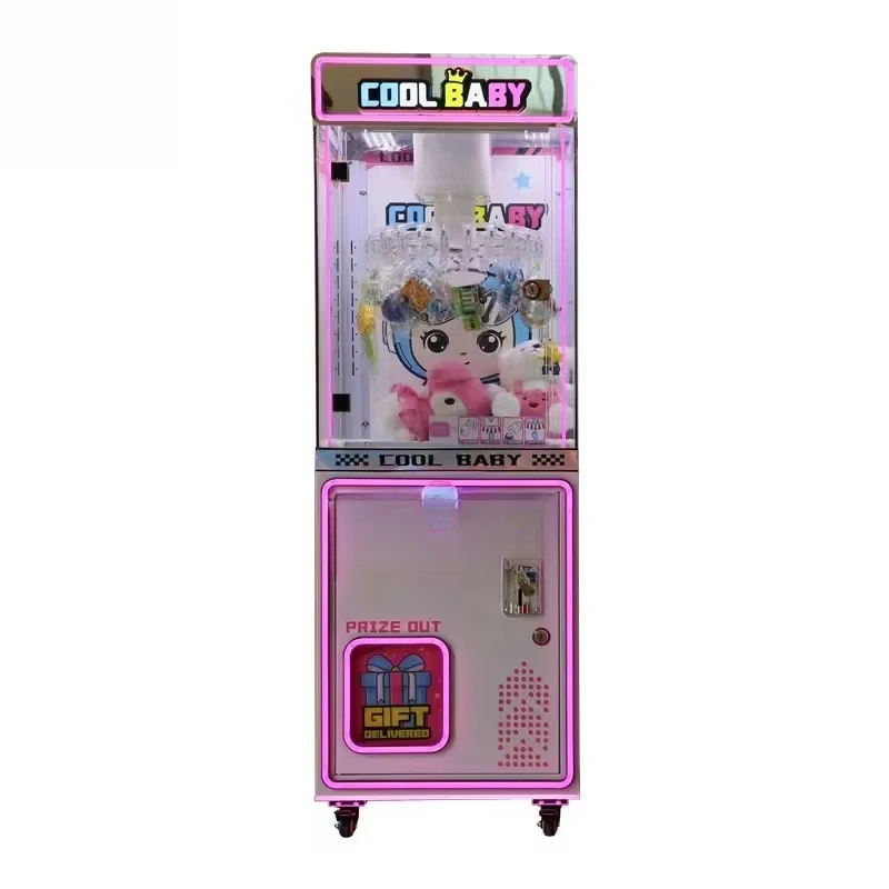 a forCoin Operated Toy Crane Game Machine Amusement Park Prize Clip Made of Metal and Plastic