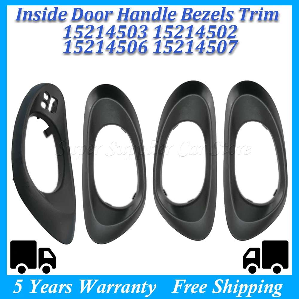 Left Right Front Rear Inside Door Handle Bezels Trim BLACK 15214503 15214502 15214506 15214507 For Chevy Trailblazer 2002-2009