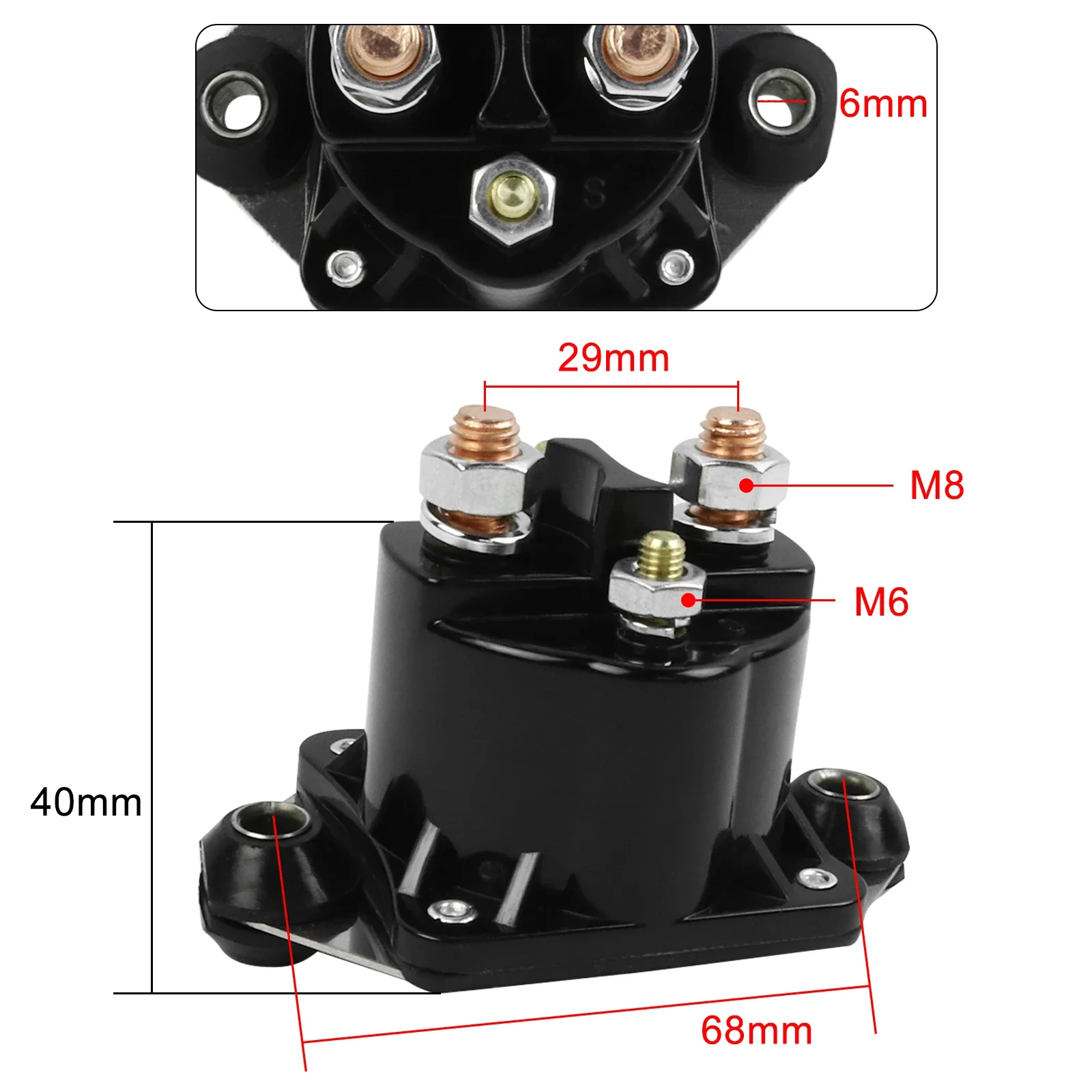 Outboard Starter Relay Solenoid for Mercury Marine Sierra 40 50 75 90 120 HP V135 V225 V250 V150 V200 89-817109A1 89-817109A3