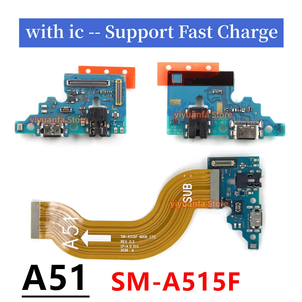 

For Samsung Galaxy A51 A515 SM-A515F USB Charging Dock Port Board Connector Main Motherboard Flex Cable