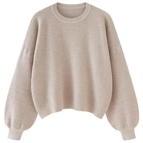 

ex Knitted Sweater Balloon Sve round Ne Ciwalk Coolmax Fiber Collar Thiened Nine Sve Winter Faion