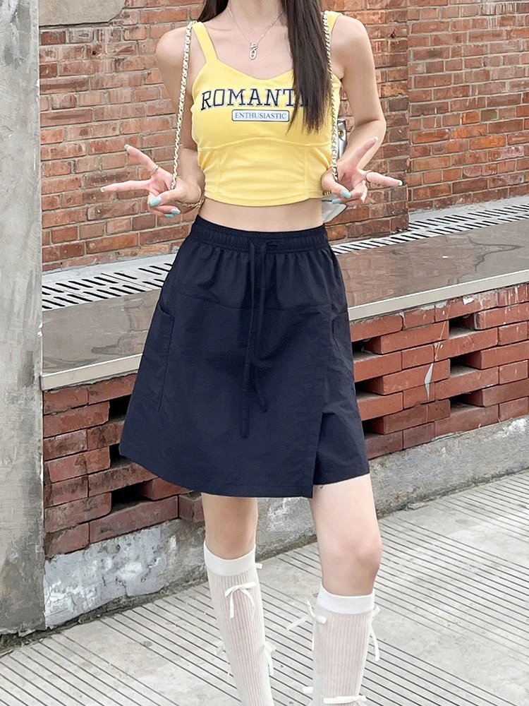 Sommer-Damen-Shorts Schnelltrocknend Leichtgewichtig Mit Taschen Vorderer Schlitz Cargo-Hose Hohe Taille Knielange Shorts Sportliche Freizeithose – Detail 20
