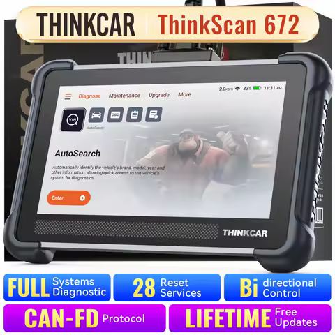 THINKCAR THINKSCAN 672 OBD2 Scanner CAN FD obd2 Tool Bi-directional Control Full System Diagnosis 28 Resets Free for Life