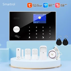 Smartrol Tuya Smart WiFi GSM Security Alarm System Kit for Security Home Alarm With 433 MHz Wireless Fireproof Anti Theft Alarms