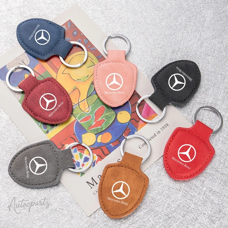 

Leather Car Key Keychain Anti-lost Keyring for Mercedes Benz A C E S Class Series GLK CLA GLA GLC GLE CLS SLK AMG Accessories